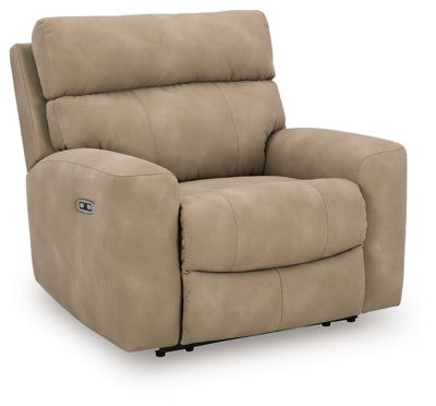Ashley Furniture Next-Gen DuraPella Power Recliner in dark upholstery, shown from an angled, closed position.