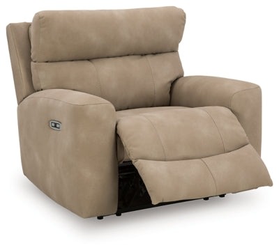 Ashley Furniture Next-Gen DuraPella Power Recliner, open view showing plush cushioning and modern design in a neutral fabric upholstery.
