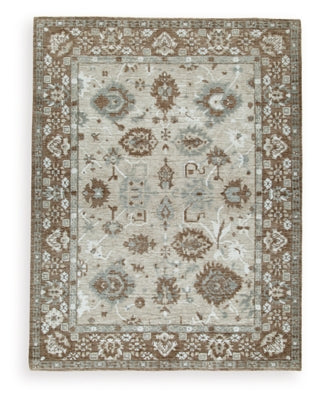 Ashley Furniture Ainswick memory foam rug with soft, plush surface and modern design for cozy home decor.