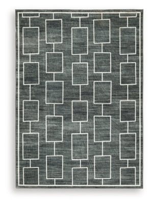 Ashley Furniture Elderland washable medium area rug in 5' x 7' size with a plush, stylish design for living room or bedroom decor.