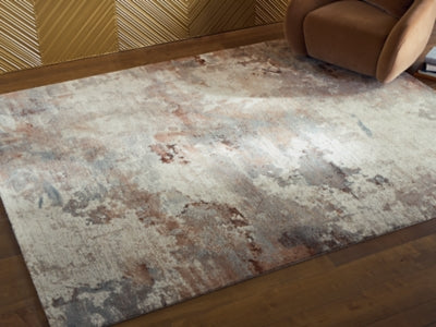 Ashley Furniture Jadenburg Rug in neutral tones, 4x3 feet, showcasing a modern woven design with textured pattern.