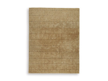 Ashley Furniture Luzmont Rug with intricate patterns in neutral tones, perfect for adding style to living rooms or bedrooms.