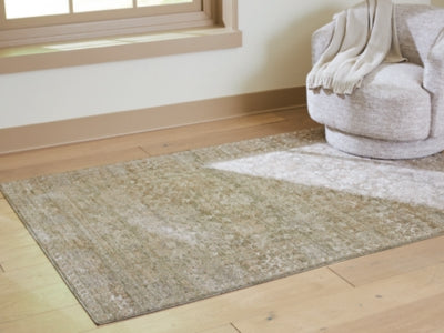 Ashley Furniture Neroham Rug, 4x3 feet, woven textile with neutral tones, suitable for living room or bedroom decor.