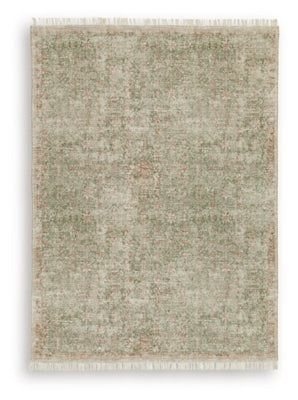 Ashley Furniture Rossbury Rug with intricate pattern in neutral tones, ideal for adding warmth to living spaces.
