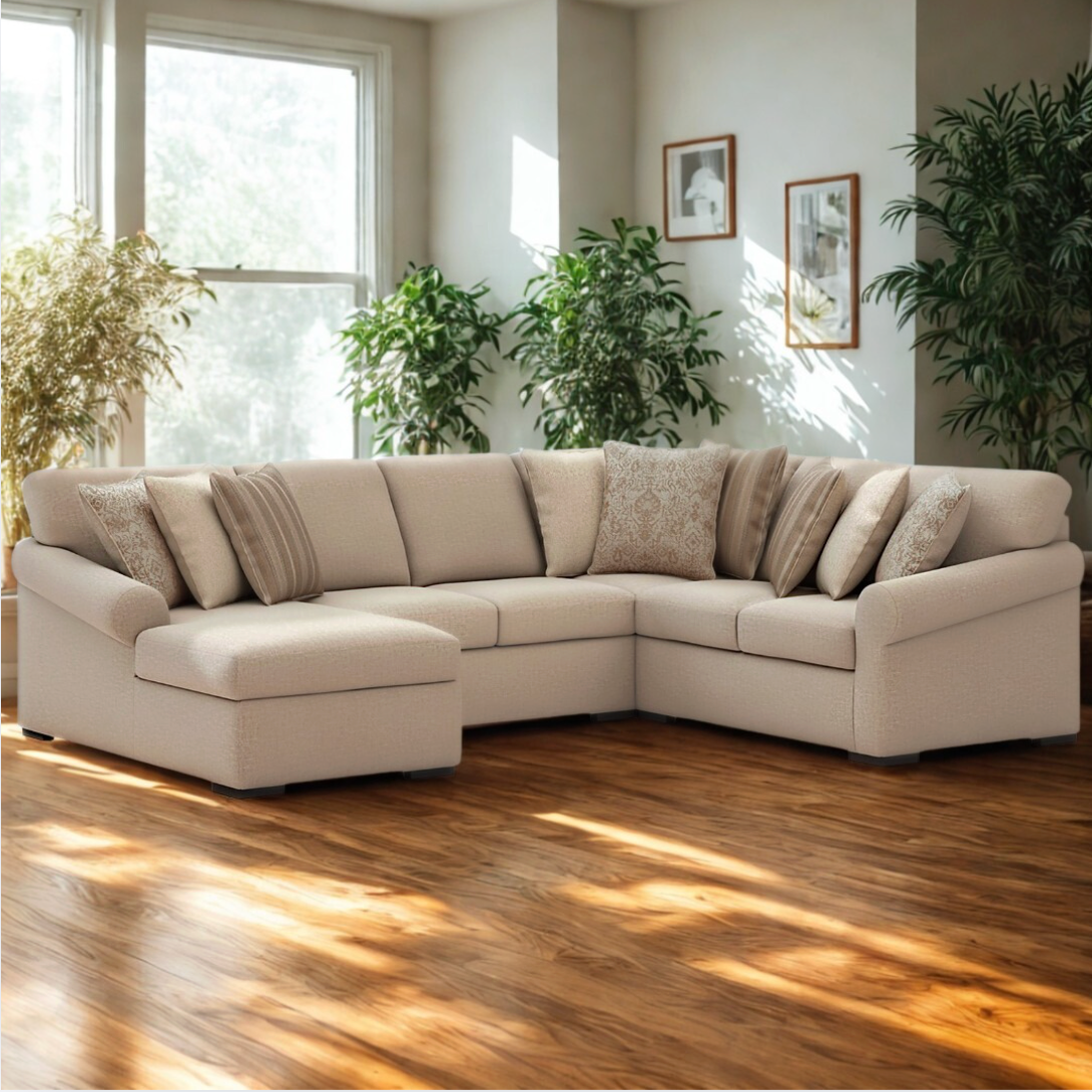 Ashley Furniture Lennox corner sectional with chaise, featuring plush upholstery and modern design for comfortable living spaces.