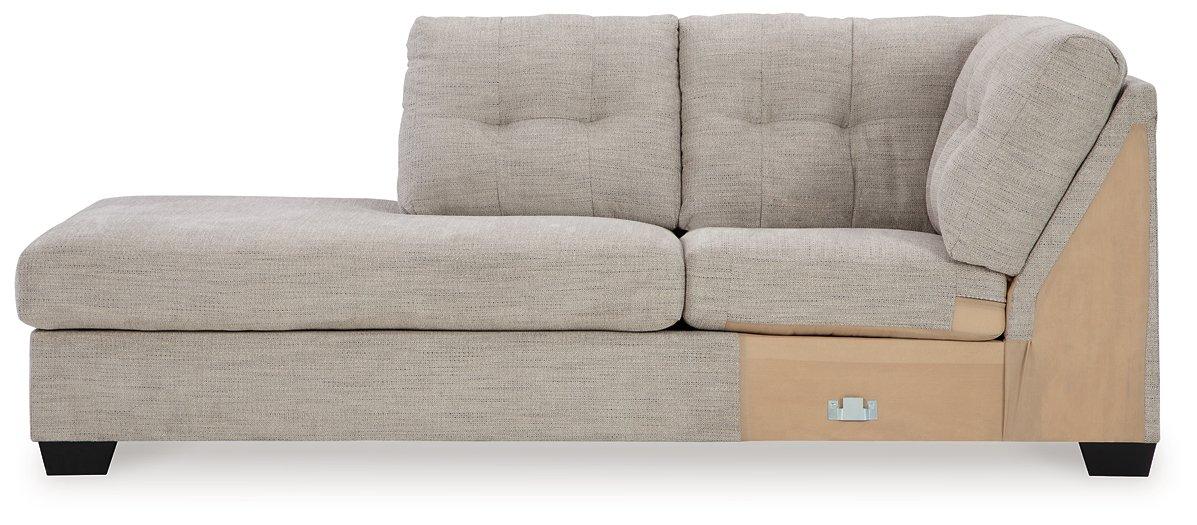 Ashley Mahoney 2-piece sleeper sectional with chaise, gray fabric, featuring plush cushions and modern design for versatile living spaces.