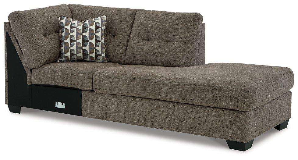 Ashley Mahoney 2-Piece Sleeper Sectional with Chaise in neutral upholstery, showcasing comfortable cushions and modern design.