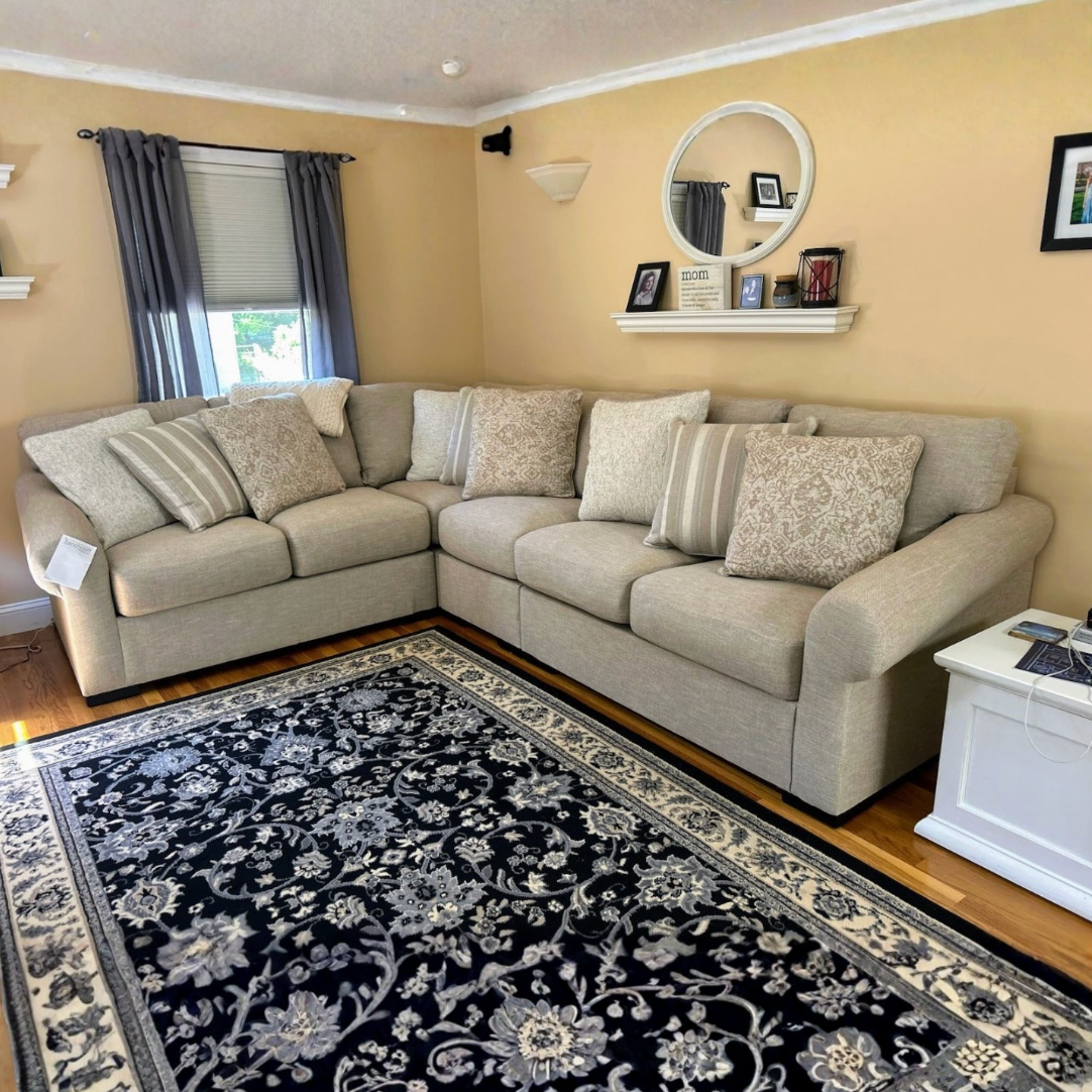 Ashley Furniture Lennox 3-piece corner sectional sofa with plush cushions and modern design, perfect for contemporary living rooms.