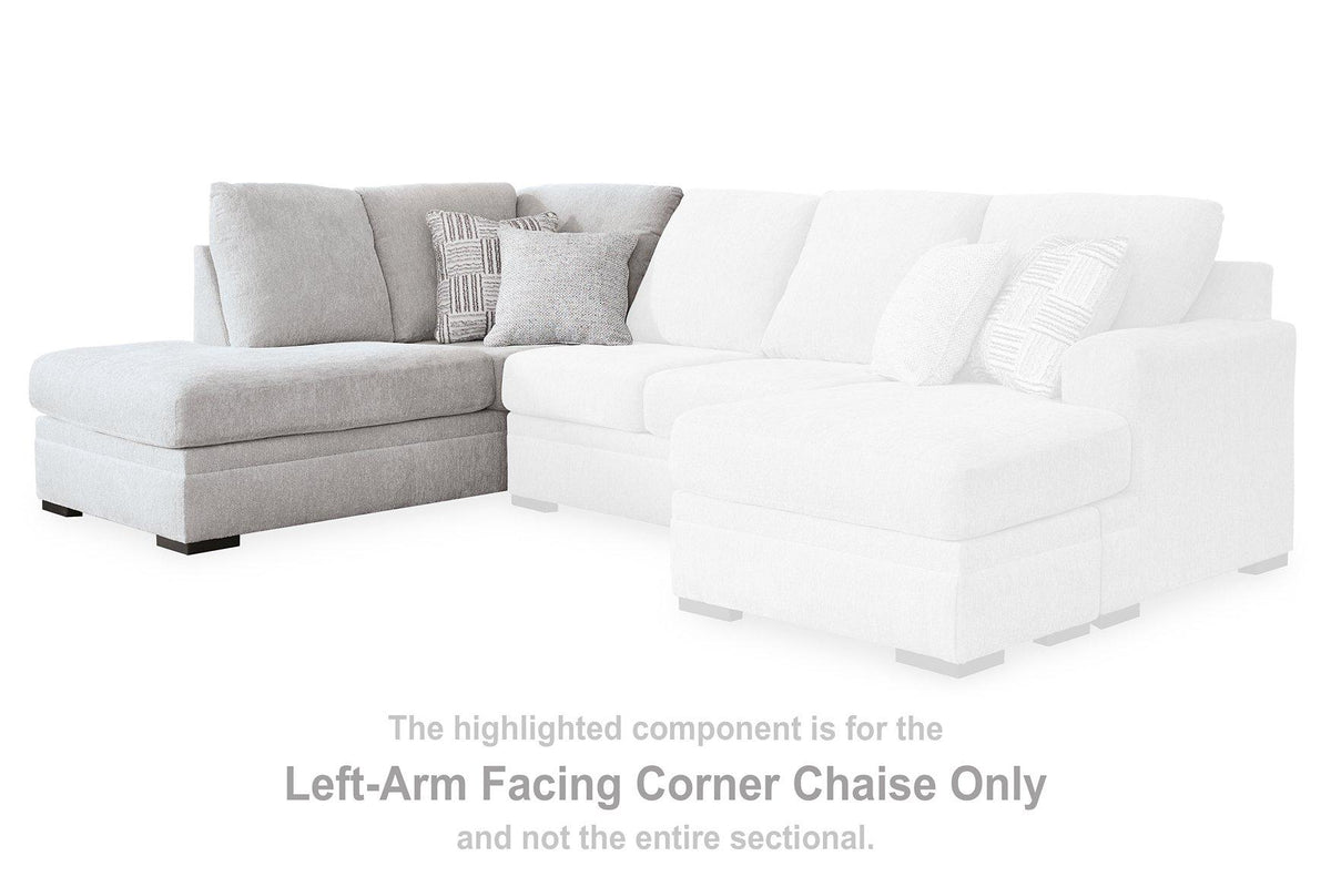 Ashley Furniture Gabyleigh sectional with chaise, showing plush fabric upholstery, modern design, and spacious seating arrangement.