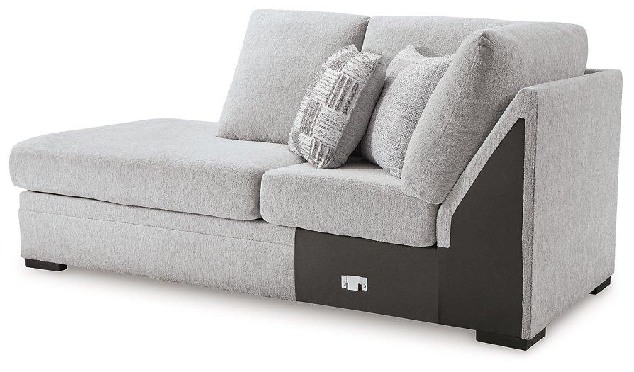 Ashley Furniture Gabyleigh sectional with chaise, showing plush fabric upholstery and modern design in a spacious living room setting.