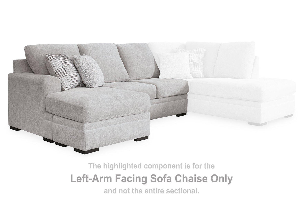 Ashley Furniture Gabyleigh sectional with chaise, showing plush fabric upholstery and modern design in a spacious living room setting.
