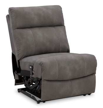 Ashley Furniture Next-Gen DuraPella power reclining sectional with plush cushions and modern design, shown from an angled view.