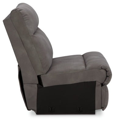 Ashley Furniture Next-Gen DuraPella power reclining sectional with plush cushions and modern design, shown from the side.