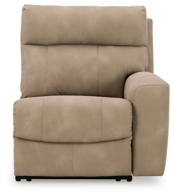 Ashley Furniture Next-Gen DuraPella power reclining sectional with plush cushions and modern design, viewed head-on.