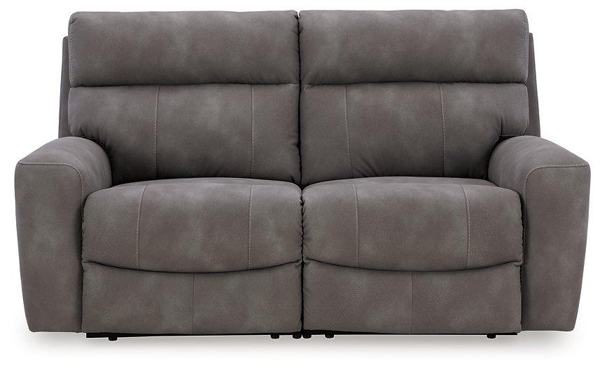Ashley Furniture Next-Gen DuraPella power reclining sectional loveseat with plush cushions and modern design.
