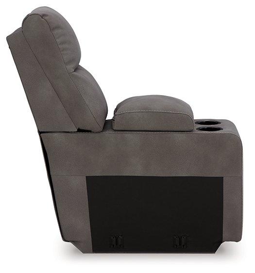 Ashley Furniture Next-Gen DuraPella power reclining sectional loveseat with console, featuring plush cushions and modern design.