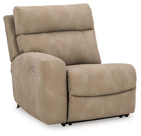 Ashley Furniture Next-Gen DuraPella power reclining sectional loveseat with built-in console, featuring plush cushions and modern design.