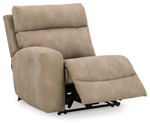 Ashley Furniture Next-Gen DuraPella power reclining sectional loveseat with built-in console, featuring plush cushions and modern design.