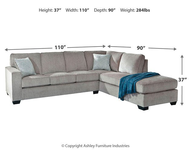 Altari Sleeper Sectional with Chaise by Ashley Furniture, shown with plush cushions and a modern design in a living room setting.