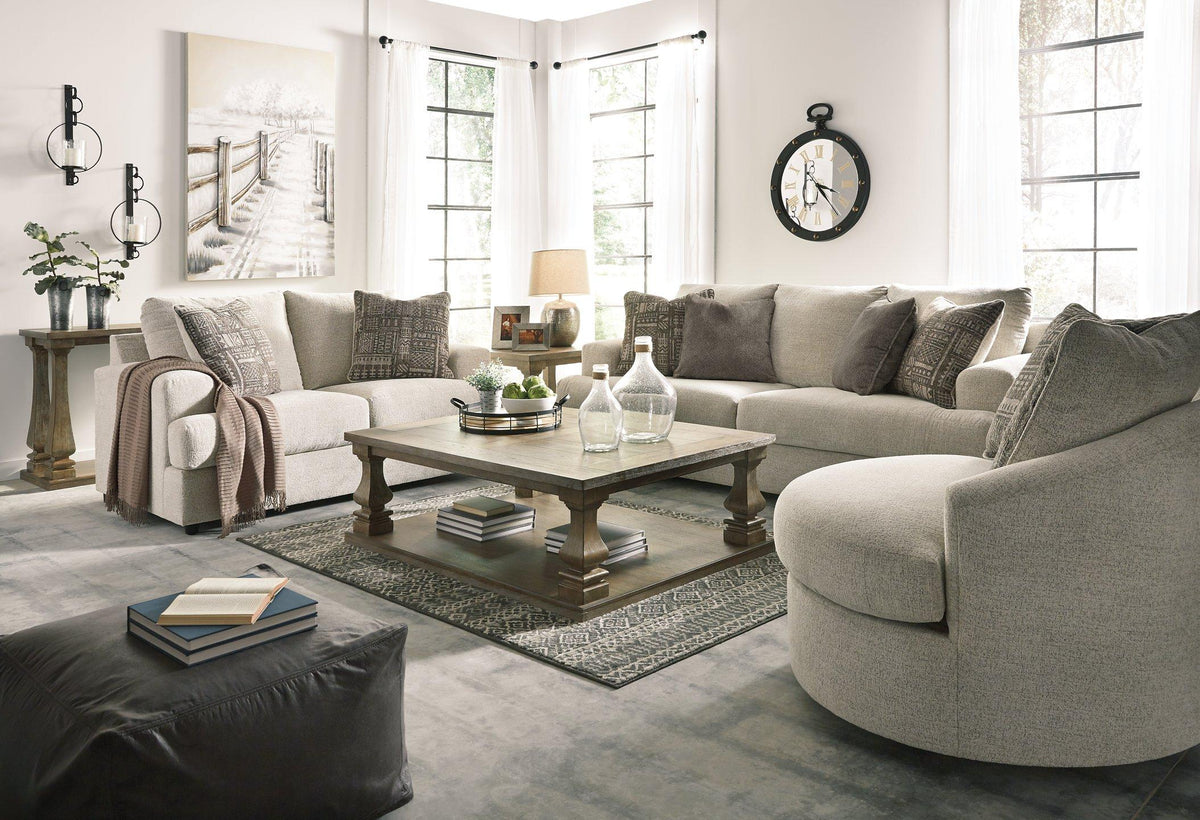 Ashley Furniture Soletren sofa sleeper featuring a plush fabric upholstery and a convenient pull-out bed in a modern living room setting.