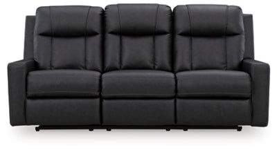 Ashley Furniture Mackmenville reclining sofa with plush cushions and wide armrests, shown from a head-on view.