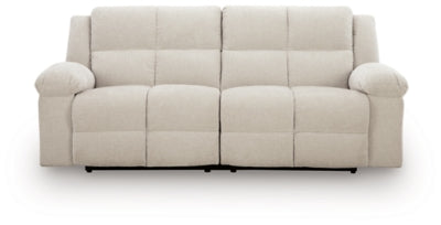 Ashley Furniture Orlen reclining sofa with plush cushions and modern design, shown from a head-on view.