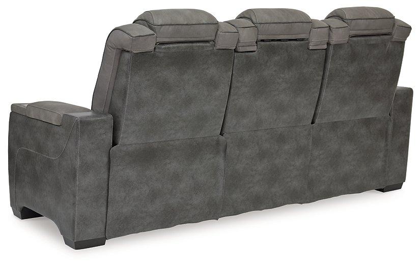 Ashley Furniture Next-Gen DuraPella Power Reclining Sofa with plush cushions and reclining features in a modern living room setting.