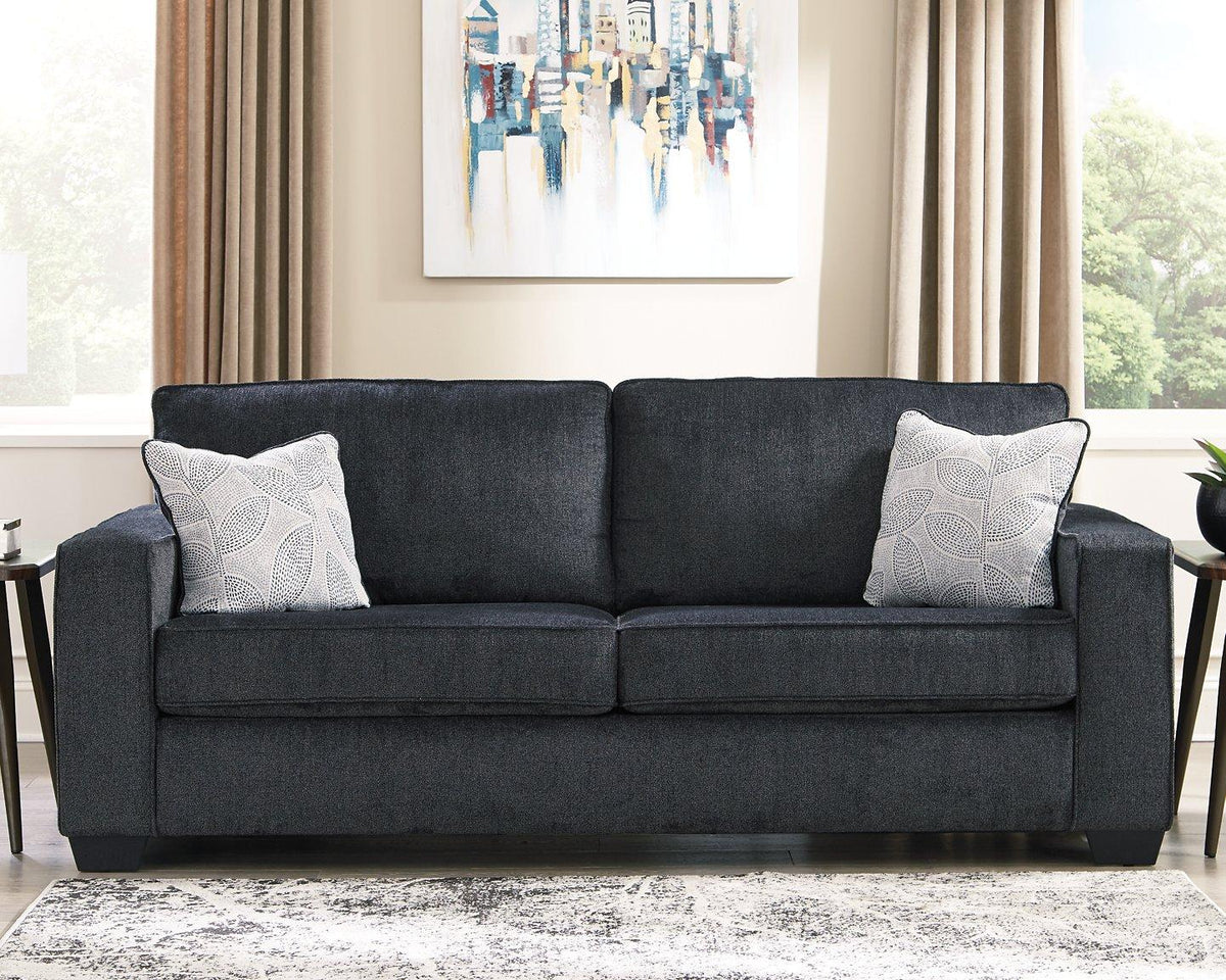 Ashley Furniture Altari sofa with plush cushions and modern design, featuring neutral fabric upholstery and clean lines.