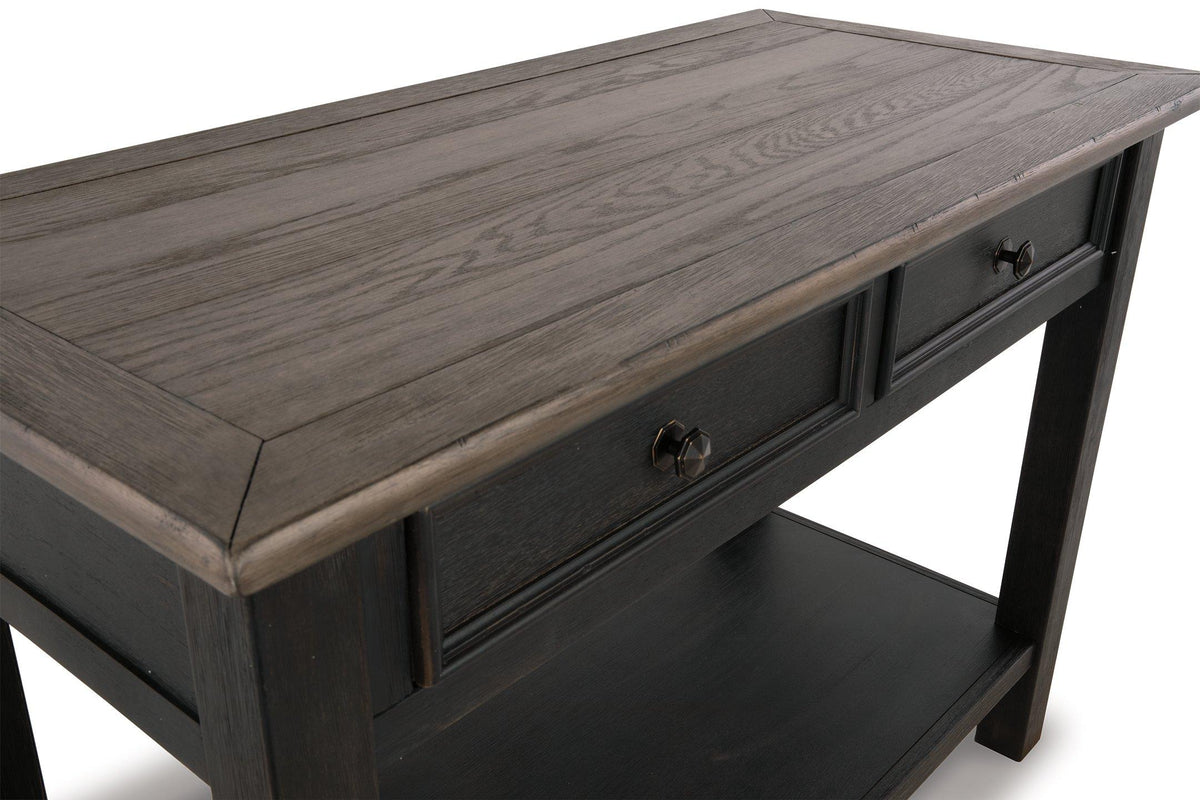 Ashley Furniture Tyler Creek sofa table displaying a wooden console with a sleek finish and modern design.