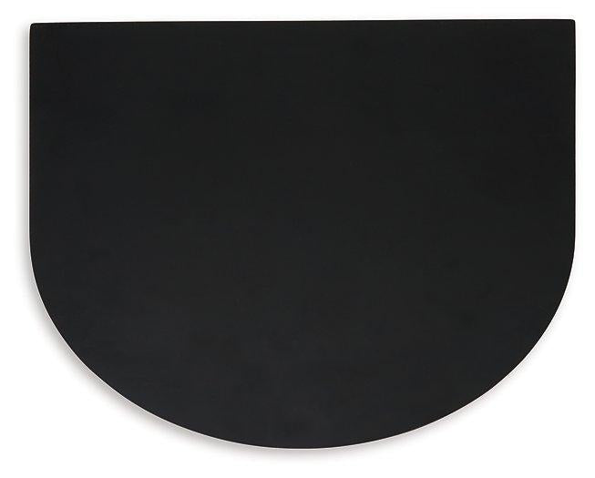Ashley Ladgate accent table with a sleek wooden surface and modern design, ideal for living room or entryway decor.