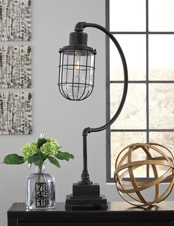 Ashley Furniture Jae Desk Lamp, modern table lamp with a sleek design, perfect for desk or bedside lighting.