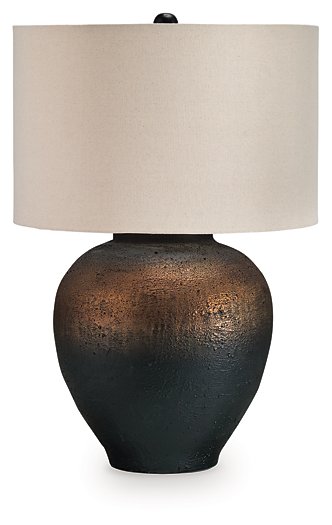 Ashley Furniture Newgerhard table lamp with a sleek design, featuring a neutral lampshade and a sturdy base.