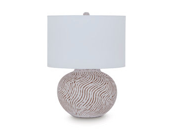 Ashley Furniture Vien table lamp with a modern design and fabric shade, ideal for living room or bedroom decor.