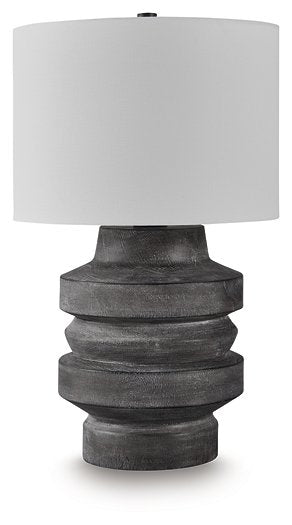 Wahida table lamp by Ashley Furniture featuring a sleek design with a fabric shade and decorative base, ideal for living room or bedroom.