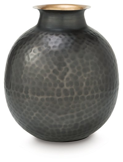 Ashley Furniture Woody Vase, decorative ceramic vase with a natural wood finish, ideal for home decor.