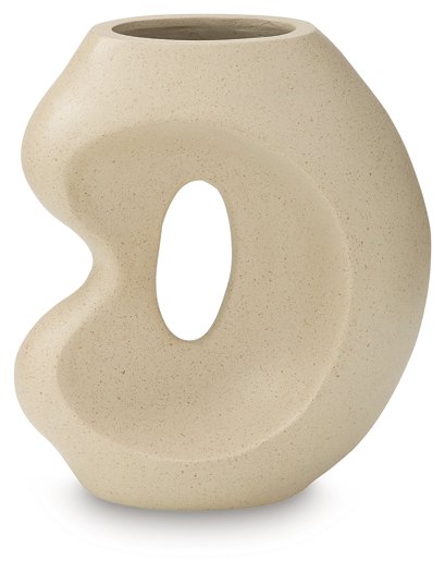 Ashley Furniture Odion Vase, decorative ceramic vase with intricate patterns, displayed on a neutral surface.