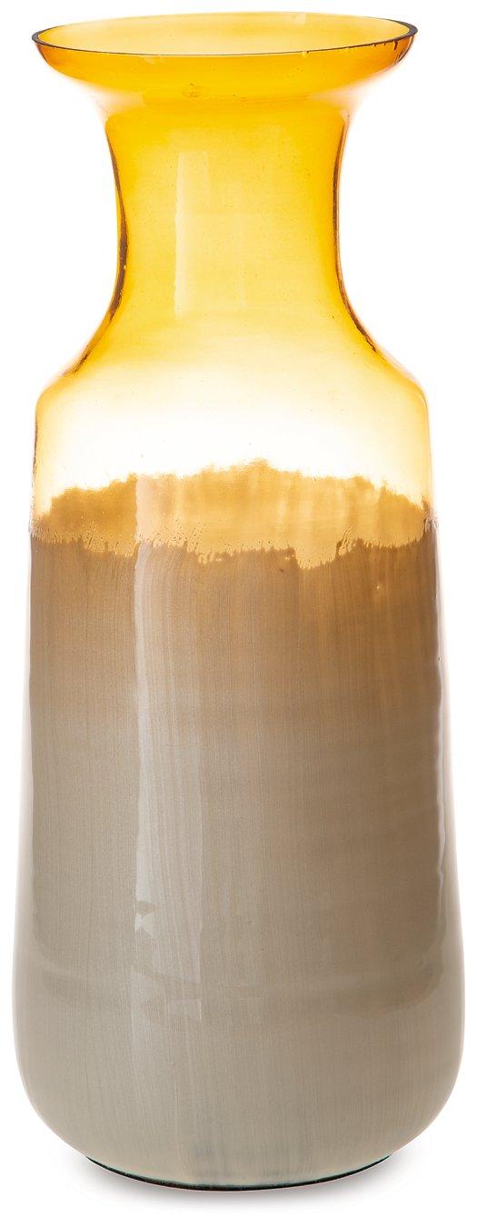 Ashley Furniture Wynburg Vase, elegant ceramic decor piece with a sleek design, displayed on a neutral surface.