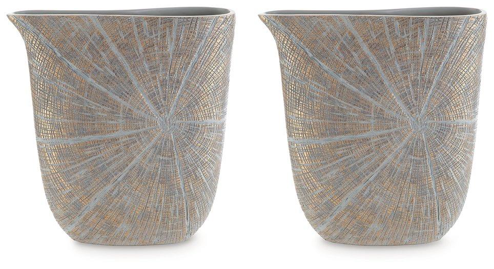 Set of two Ardenley vases by Ashley Furniture, decorative ceramic vases with a modern design, shown in a stylish home setting.