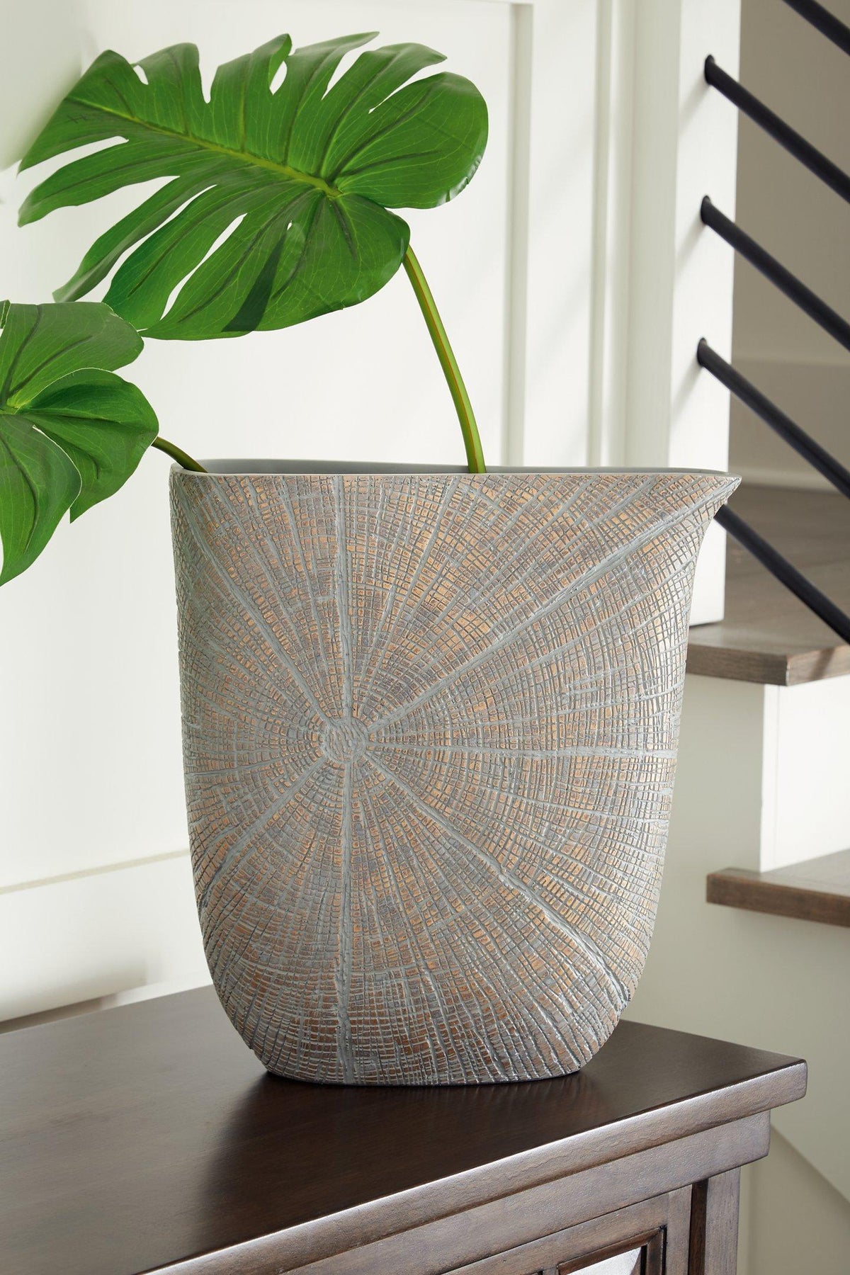 Set of two Ashley Furniture Ardenley vases with elegant, textured design on a neutral background.