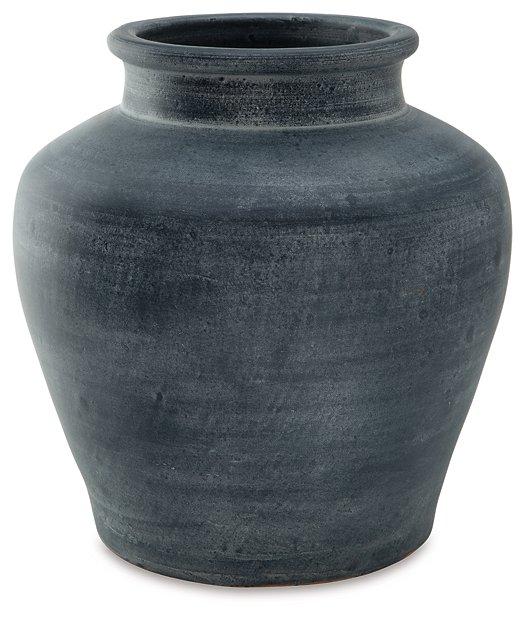 Ashley Furniture Meadie Vase, decorative ceramic vase with a sleek, modern design in neutral tones, suitable for home decor.