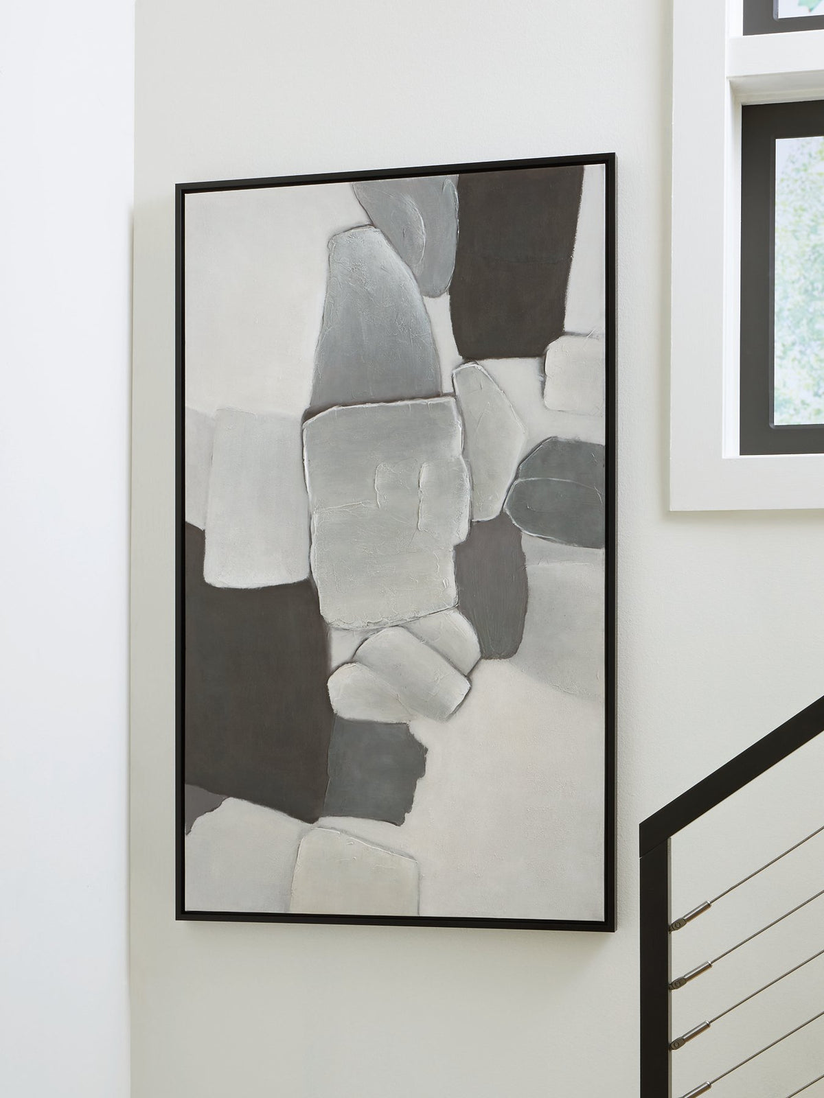 Ashley Furniture Adilson wall art featuring modern abstract design in earthy tones, suitable for contemporary home decor.