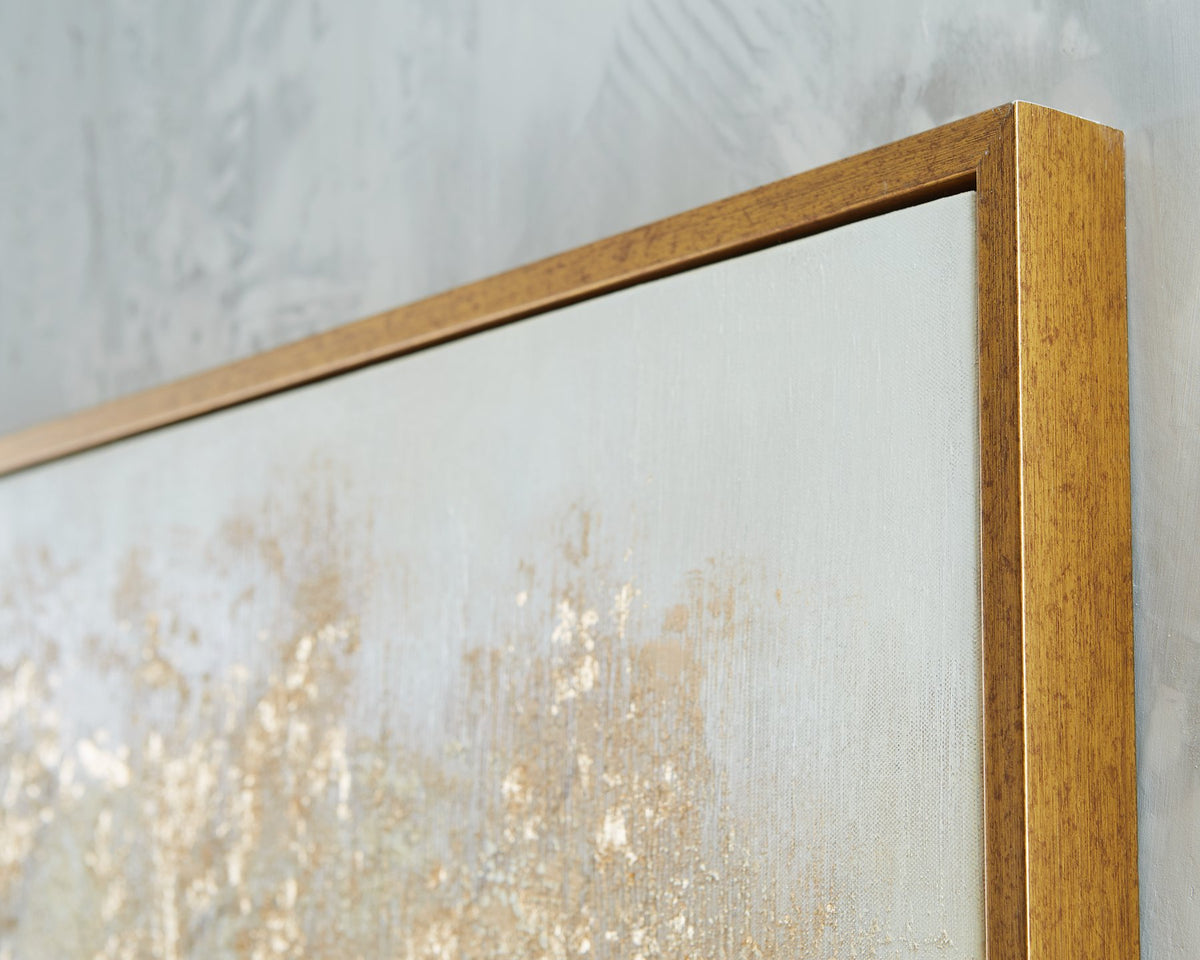 Ashley Furniture Dalewick wall art featuring abstract floral design in neutral tones, suitable for modern home decor.