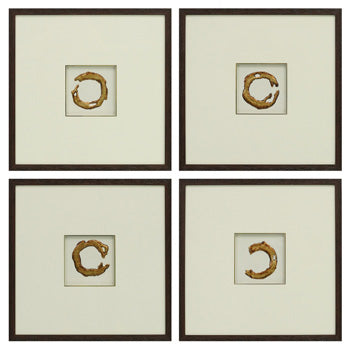Set of four Dallbourne wall art pieces by Ashley Furniture featuring modern abstract designs for stylish home decor.