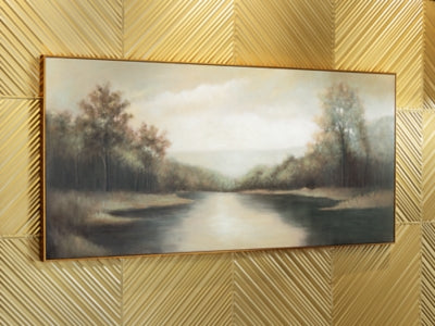 Ashley Furniture Edendale Wall Art featuring abstract design in neutral tones, ideal for modern home decor.