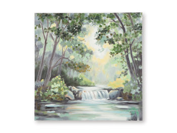 Ashley Furniture Evermaddick Wall Art featuring abstract design with vibrant colors on a neutral background.