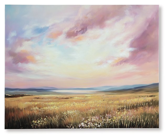 Ashley Furniture Rogerland wall art featuring a vibrant abstract design, perfect for modern home decor.