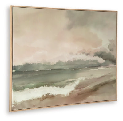 Ashley Furniture Vallus Wall Art featuring modern abstract design in neutral tones, perfect for contemporary home decor.