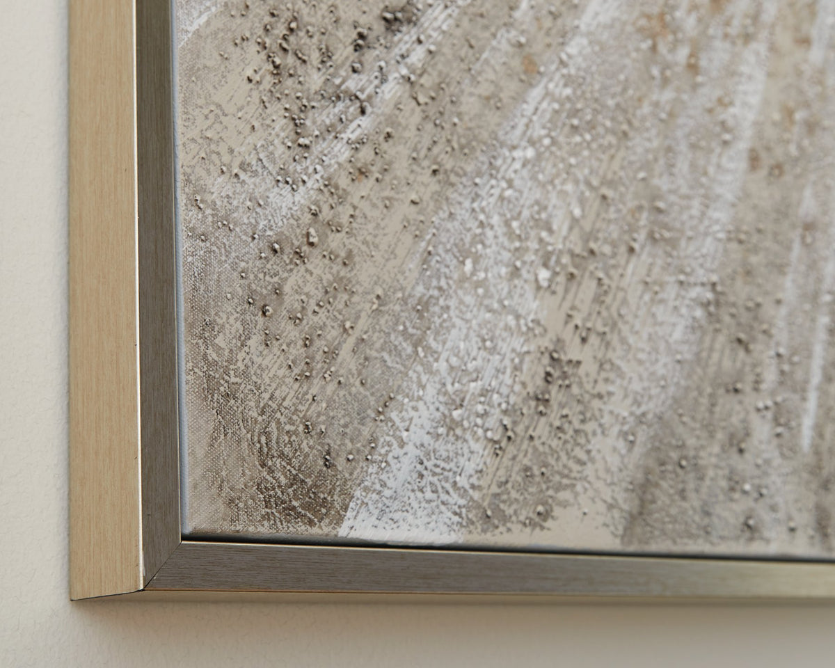 Ashley Furniture Waldard Wall Art featuring modern abstract design on a neutral-toned canvas for stylish home decor.