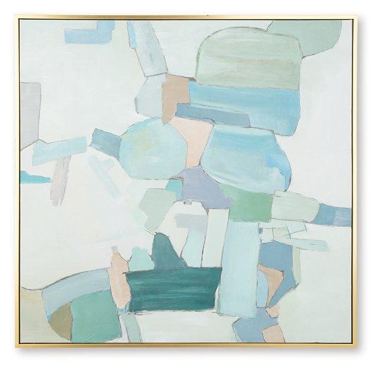Ashley Furniture Wynburn Wall Art featuring a modern abstract design suitable for contemporary home decor.