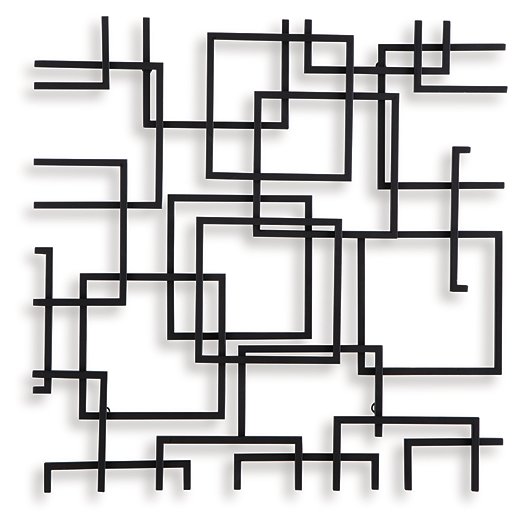 Ashley Furniture Aadanton wall decor featuring modern geometric design in neutral tones, ideal for enhancing contemporary interiors.